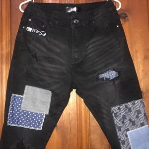 Japanese repair aged jeans